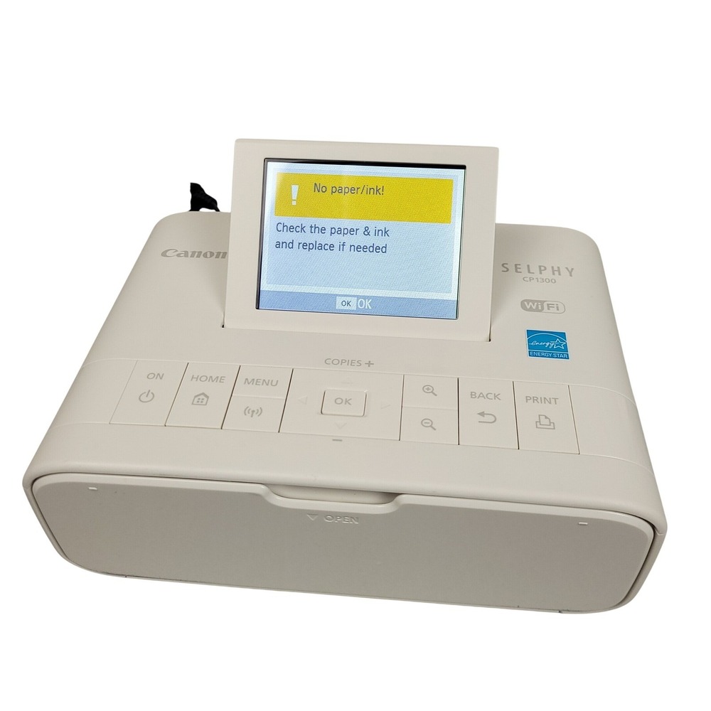 Canon Selphy CP1300 Wireless Compact Photo Printer Scrapbook White EUC Tested